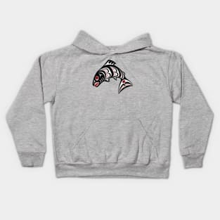 Northwest Pacific coast Haida art Salmon Kids Hoodie